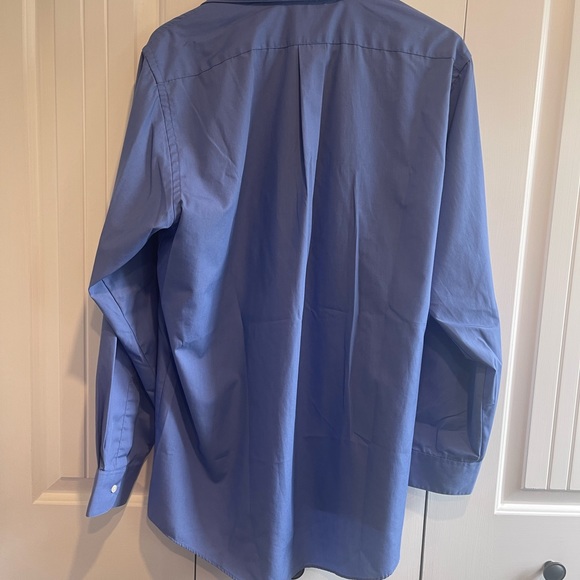 Van Heusen Blue Wrinkle Free Dress Work Shirt Men's Large 16 34/35 Long Sleeve - Picture 3 of 6
